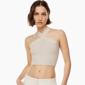 Aritzia Babaton Sculpt Knit Criss Cross Cropped Tank